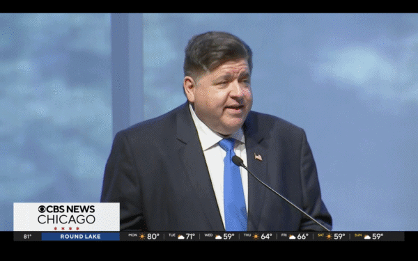 Gov. JB Pritzker speaking at the Chicago Quantum Exchange Summit
